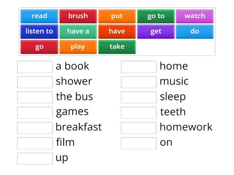 Daily Routine Collocation Match Up