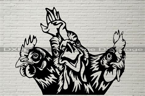 Roosters SVG Chicken Dxf Peeking SVG For Cricut Farm Life Clipart