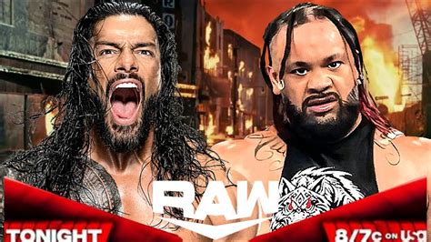 Roman Reigns Vs Jacob Fatu Wwe Raw Extreme Rules Tribal Chief Vs