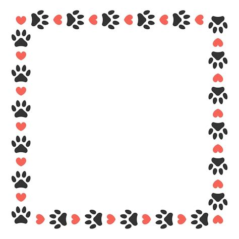 Dog Paw Print Border: Clip Art, Page Border, And Vector, 46% OFF