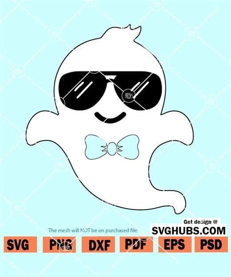 Boy Ghost Svg Halloween Svg Cute Ghost With Sunglasses Svg Boys Cut