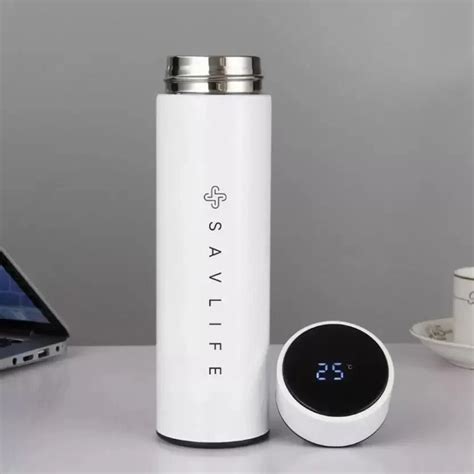 LED Display Vacuum Insulated Hot Cold Steel Temperature Bottle Ml White At Rs