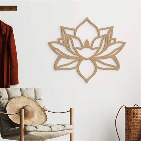 MDF Natur Wanddeko Blütenpracht Asiatische Lotusblume wall art de