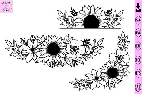 Flower Svg Sunflower Svg Flower Bouquet