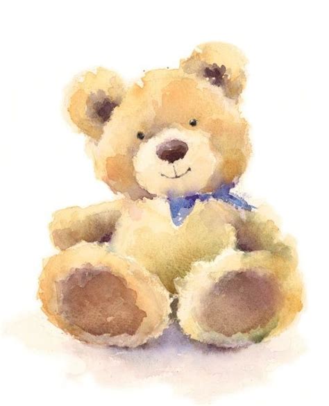 Watercolor Illustrations Of Teddy Bear Bear Watercolor Bear