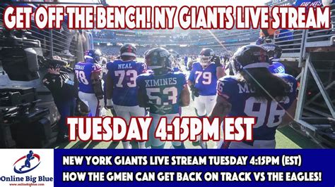 New York Giants Live Stream Tuesday 4 15pm EST How The GMEN Can Get