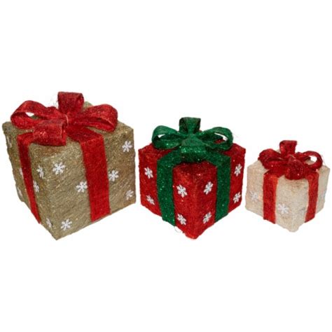 Northlight Lighted Gift Boxes Christmas Outdoor Decorations Red