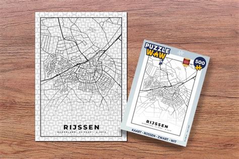 Puzzel Kaart Rijssen Zwart Wit Legpuzzel Puzzel 500 Stukjes