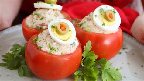 TOMATES RELLENOS Receta de Tomate Relleno con Atún CUKit YouTube