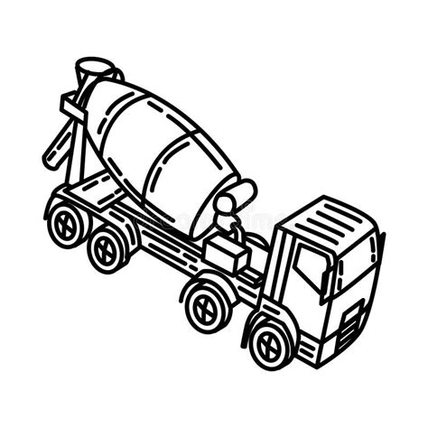 Concrete Mixer Truck Icon Doodle Hand Drawn Or Outline Icon Style