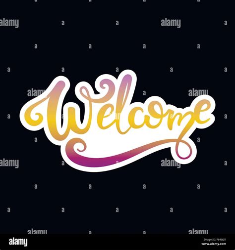 Welcome Typography Poster Vector Vintage Lettering Calligraphy Hand