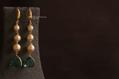 Earrings With Pearl And Cz Stone Moksha Accessories