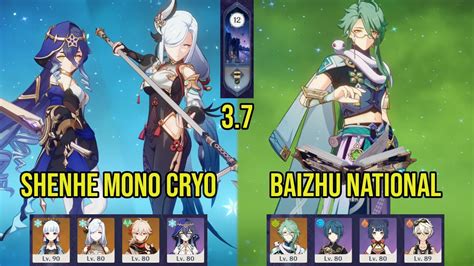 F2P C0 AYAKA SHENHE Mono Cryo C0 BAIZHU National 3 7 Spiral Abyss