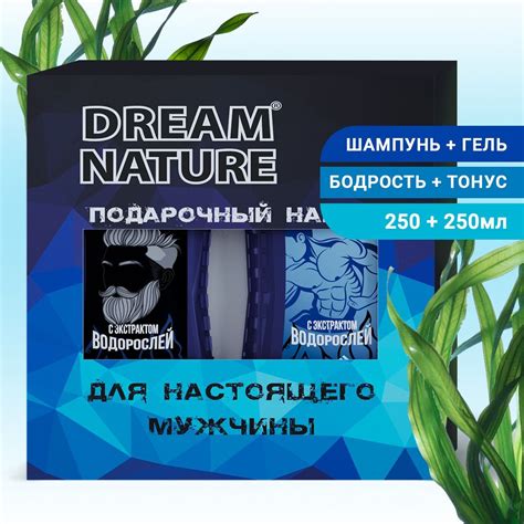 Подарочный набор для мужчин Dream Nature 2шт по 250мл Шампунь и гель для душа с экстрактом