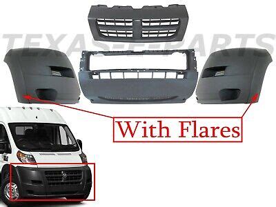 New Fits Ram Promaster Front Bumper Left Right Center Covers