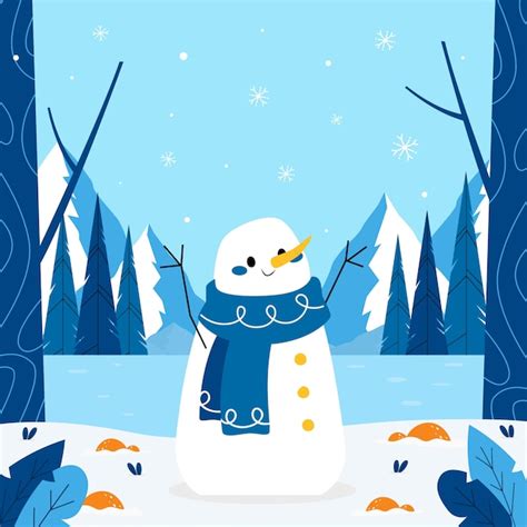 Free Vector Flat Winter Illustration