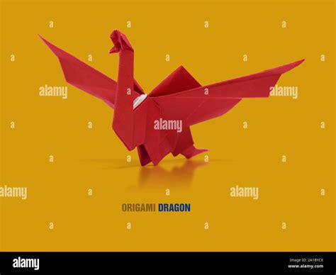 Origami red paper dragon Stock Photo - Alamy