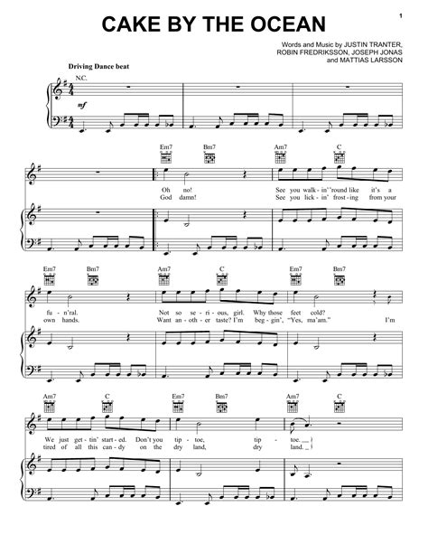 Cake By The Ocean Sheet Music Direct