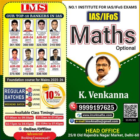 Best Mathematics Optional Coaching For UPSC Mains IMS4Maths By K