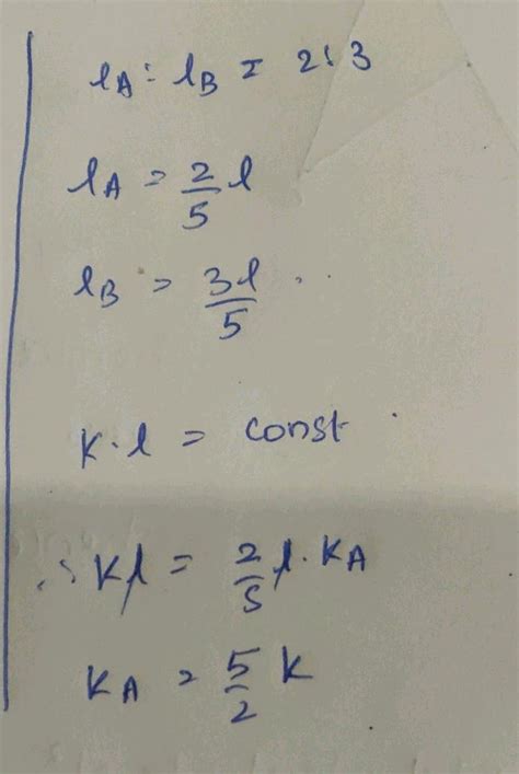 D V D G If A Spring Of Stiffness K Is Into Two Parts A And B Of