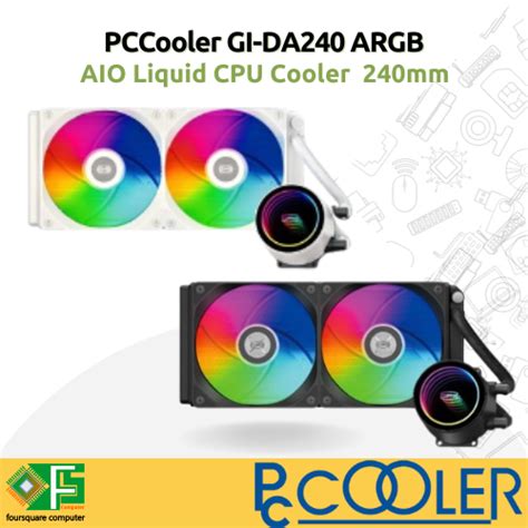 Jual PCCOOLER GI DA240 ARGB White Black AIO Liquid Cooler Water