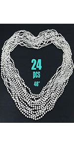 Amazon GIFTEXPRESS 12 PCS Faux White Pearl Bead Necklaces Flapper