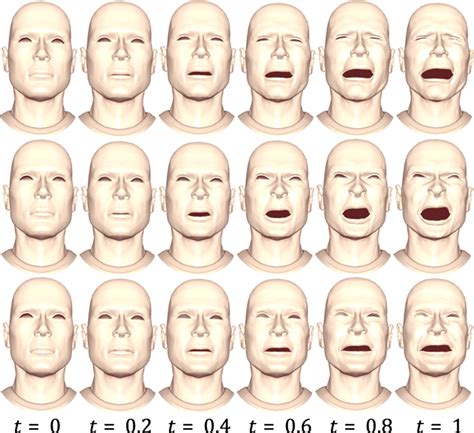 Blended Facial Shapes Of A Human Face Created By Using Slider