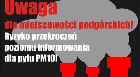 Ryzyko przekroczenia poziomu informowania dla pyłu PM10 LIFE