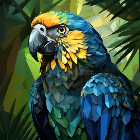 An Illustration of a Blue and Yellow Macaw Parrot Stock Illustration ...