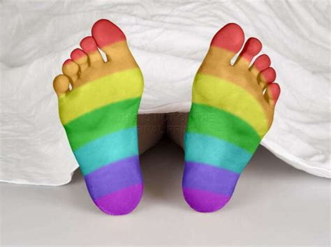 112973 Mock Up Rainbow Feet Foot Soles Rainbow Decor Laminated Poster