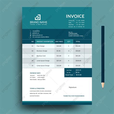 Clean And Minimal Business Invoice Template Vector Format Premium