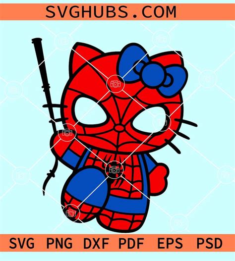 Hello Kitty Spiderman Svg Spider Kitty Svg Avengers Hero Svg