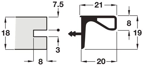 Profile Handle For Horizontal Fixing Under Wall Units Gola System A