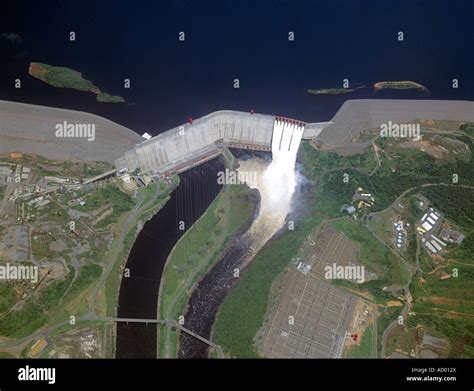 An overview of Guri Dam Venezuela on the Caroni River the Worlds 3rd ...