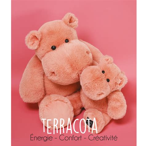 Histoire D Ours Peluche Hippopotame Terracota 25 Cm