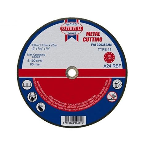 Buy Faithfull Flat Metal Cutting Disc 300 X 35 X 22mm Haldane