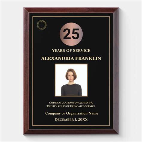 Employee of the Year Service Photo Custom Award Plaque | Zazzle ...