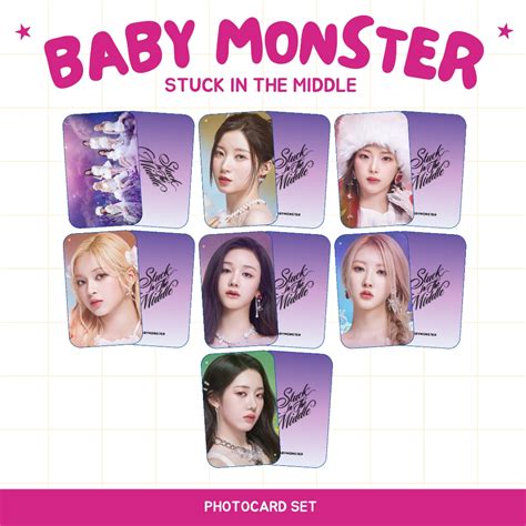 Photocard BABYMONSTER STUCK IN THE MIDDLE 2 Sides 7Pcs 2 Sided