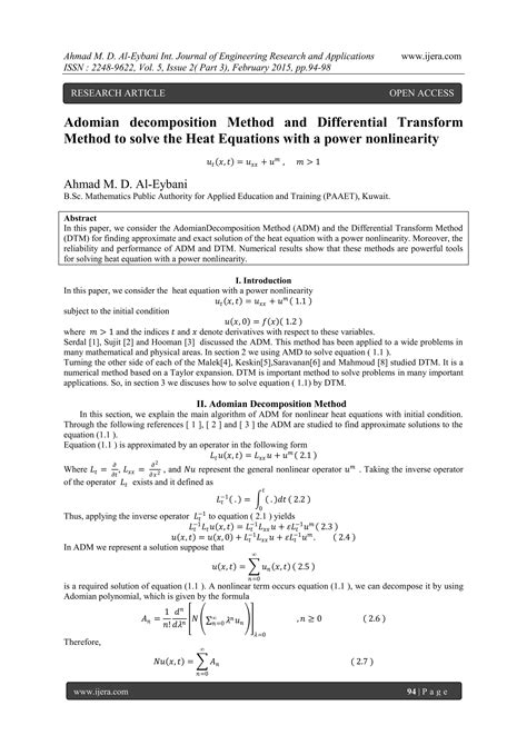 Adomian Decomposition Method And Differential Transform Method To Solve