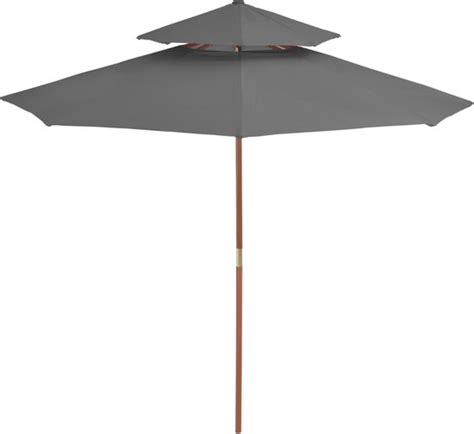 Vidaxl Parasol Dubbeldekker Met Houten Paal Cm Antraciet Parasol