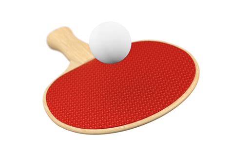 Raqueta De Ping Pong Y Pelota Sobre Un Fondo Blanco Foto Premium