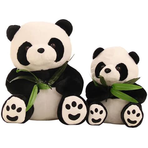 1pcs 10cm Cute Cartoon Panda With Bamboo Baby Plush Toys Infant Soft