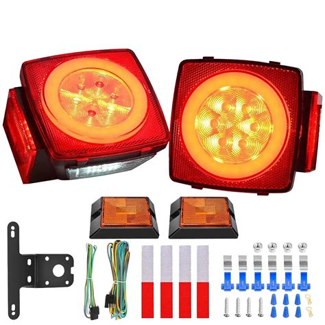 Square Led Trailer Light Kit Pair Nilight