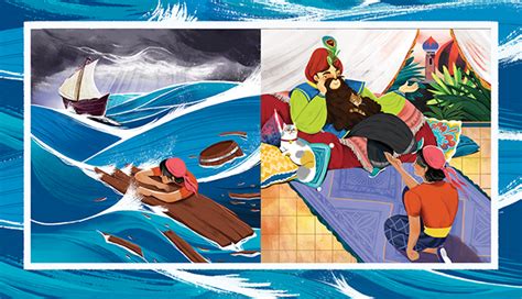 SINBAD THE SAILOR - illustrations for NUINUI on Behance | Sinbad the sailor, Sailor illustration ...