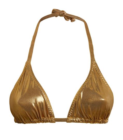 Womens Norma Kamali Gold Triangle Bikini Top Harrods Uk