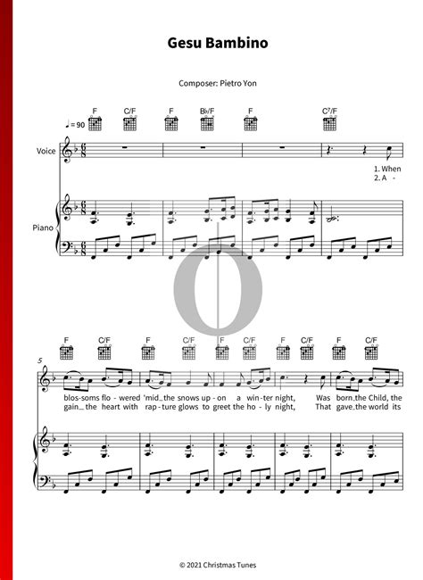 Gesu Bambino Pietro Yon Piano Sheet Music OKTAV