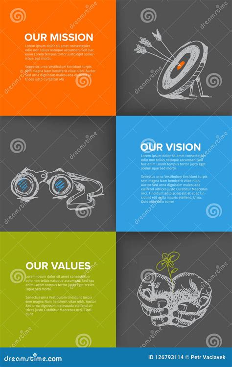 Company Profile Template With Mission Vision And Values Vector