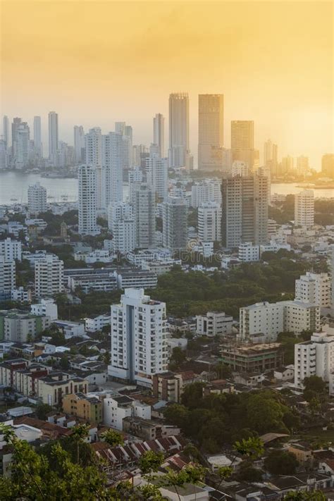 Cartagena Skyline At Sunset Editorial Image Image Of Architecture