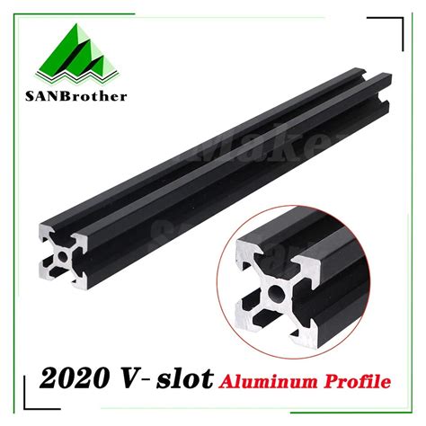 Black 2020 V Slot European Standard Anodized Aluminum Profile Extrusion