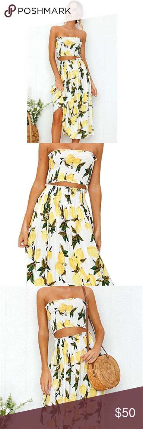 Floral Crop Top Maxi Skirt 2 Piece Outfit Dress Casual Dress Outfits